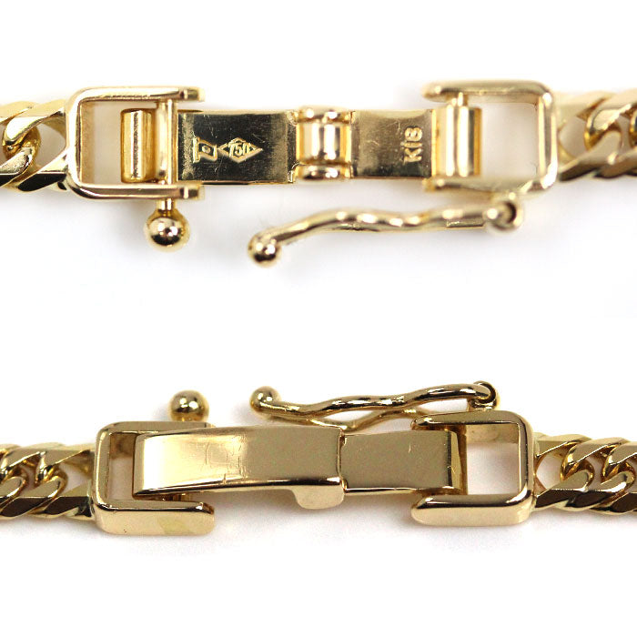 K18YG イエローゴールド ネックレス 喜平6面Wカット 20.2g 50cm ユニセックス【中古】