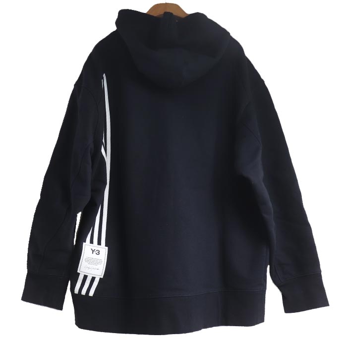 Yohji Yamamoto ヨウジヤマモト Y-3 3STP TERRY HOODIE パーカー ブラック H16340 
L/G メンズ【中古】