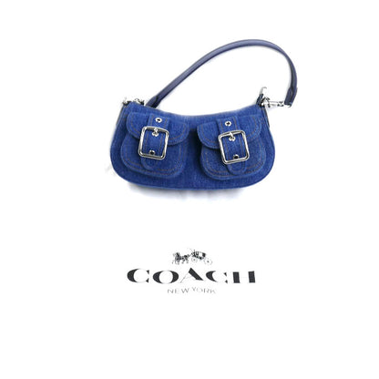 COACH コーチ アシュトン 2Wayショルダーバッグ ブルー CAK44 SV/IN アウトレット レディース【中古】【極美品】