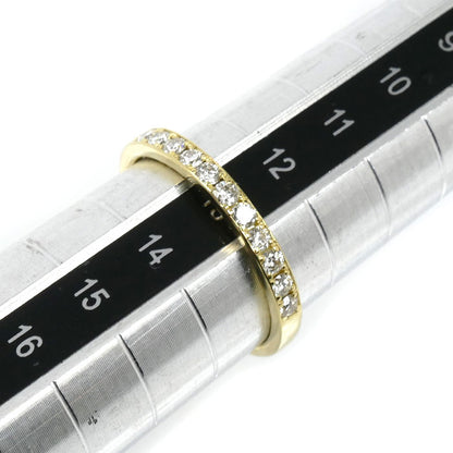 K18YG イエローゴールド ハーフエタニティ リング・指輪 ダイヤモンド0.30ct 13号 2.1g レディース【中古】