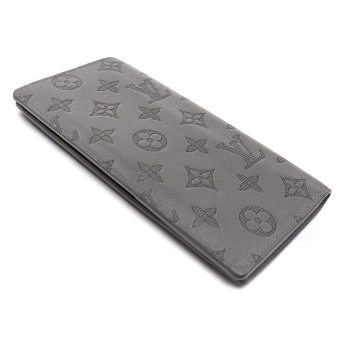 LOUIS VUITTON ルイ・ヴィトン ポルトフォイユ・ブラザ 長財布 モノグラムシャドウ グレー M81335 RFID メンズ【中古】