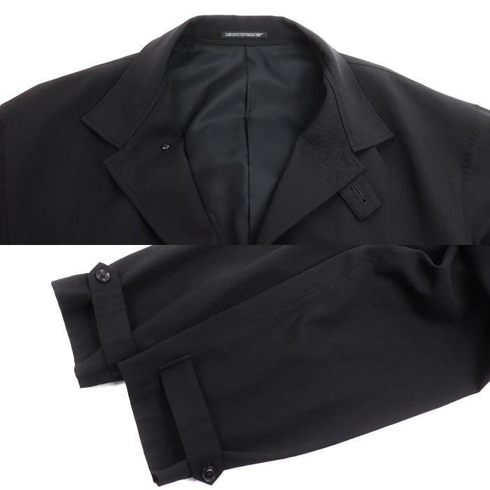 Yohji Yamamoto ヨウジヤマモト シワギャバ レインロングコート トレンチコート ブラック HK-C15-100 
3 メンズ【中古】