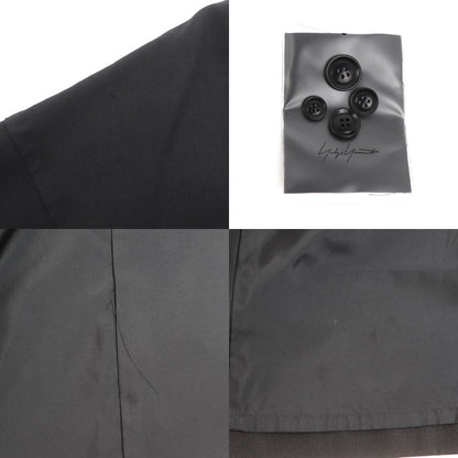 Yohji Yamamoto ヨウジヤマモト シワギャバ レインロングコート トレンチコート ブラック HK-C15-100 
3 メンズ【中古】