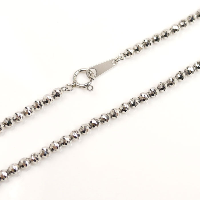 Pt850プラチナ ミラーボールチェーン ネックレス 14.0g 54cm レディース【中古】