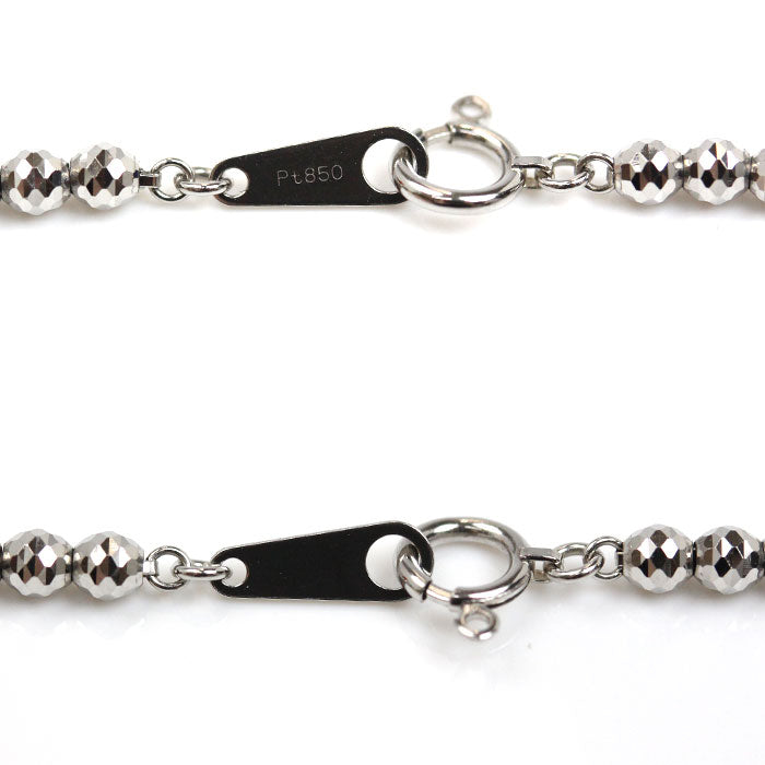 Pt850プラチナ ミラーボールチェーン ネックレス 14.0g 54cm レディース【中古】