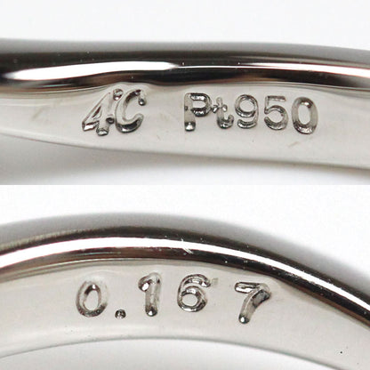 4℃ ヨンドシー Pt950プラチナ PeacefulTime リング・指輪 211722745010 ダイヤモンド0.167ct 10号 3.8g レディース【中古】