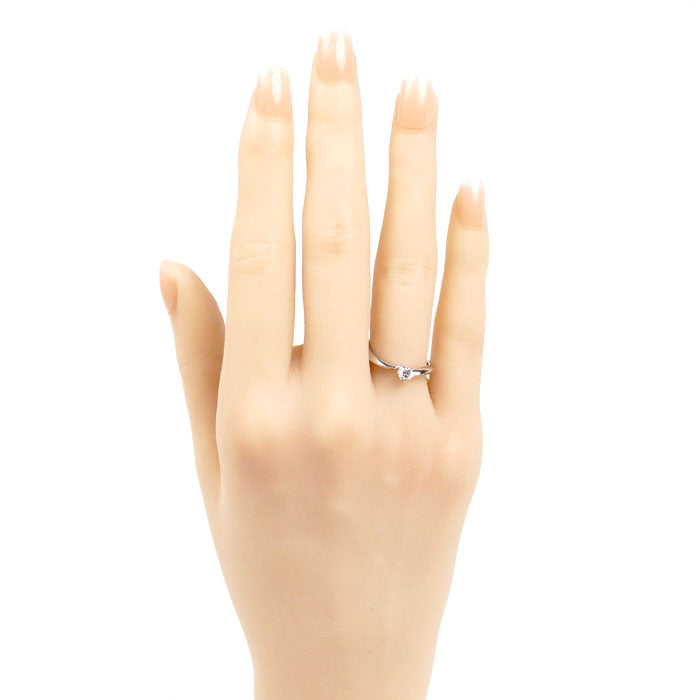 4℃ ヨンドシー Pt950プラチナ PeacefulTime リング・指輪 211722745010 ダイヤモンド0.167ct 10号 3.8g レディース【中古】