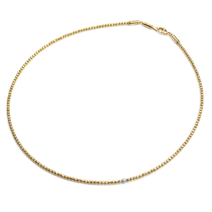 SJX K18YG/Pt950 ゴールド グリッター ネックレス S ネックレス 5ZN0023 ダイヤモンド0.04ct 8.4g 45cm ユニセックス【中古】