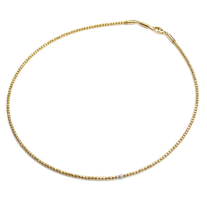 SJX K18YG/Pt950 ゴールド グリッター ネックレス S ネックレス 5ZN0023 ダイヤモンド0.04ct 8.4g 45cm ユニセックス【中古】