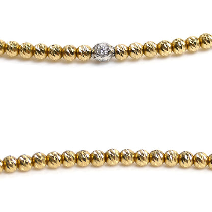 SJX K18YG/Pt950 ゴールド グリッター ネックレス S ネックレス 5ZN0023 ダイヤモンド0.04ct 8.4g 45cm ユニセックス【中古】