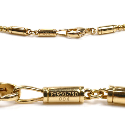 SJX K18YG/Pt950 ゴールド グリッター ネックレス S ネックレス 5ZN0023 ダイヤモンド0.04ct 8.4g 45cm ユニセックス【中古】