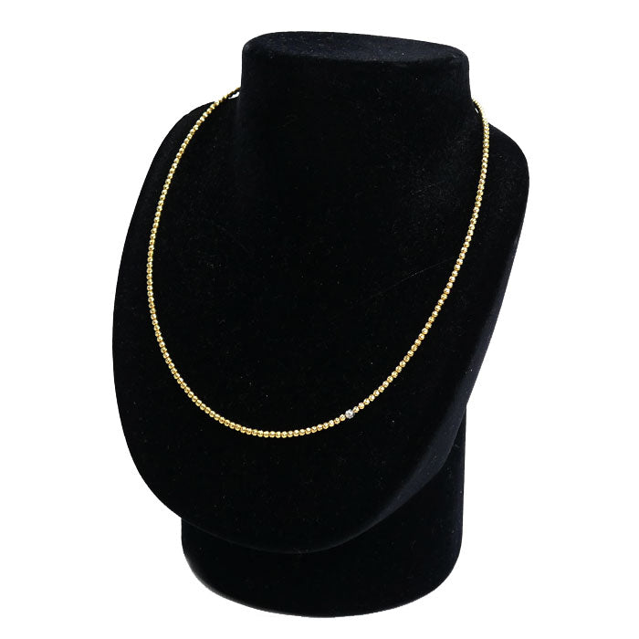 SJX K18YG/Pt950 ゴールド グリッター ネックレス S ネックレス 5ZN0023 ダイヤモンド0.04ct 8.4g 45cm ユニセックス【中古】