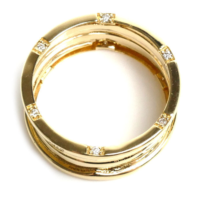 K18YG イエローゴールド リング・指輪 ダイヤモンド0.10ct 16号 3.0g ユニセックス【中古】