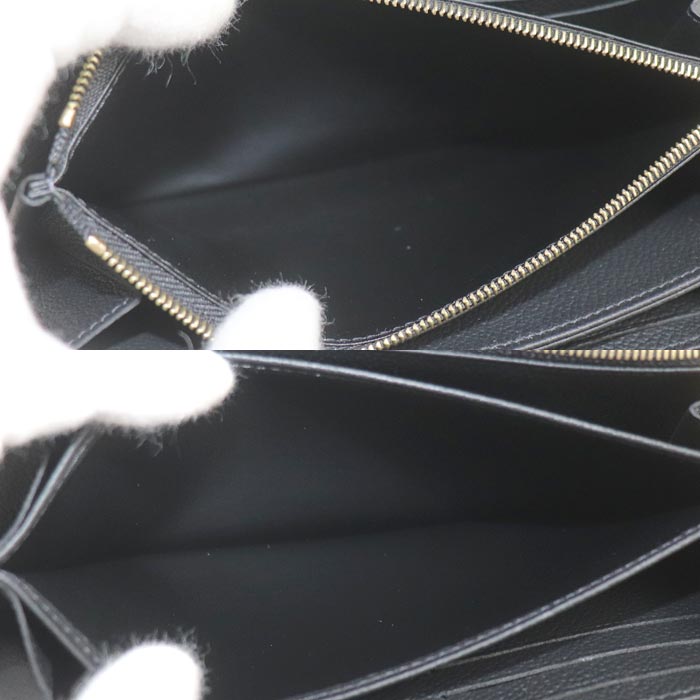 LOUIS VUITTON ルイ・ヴィトン ジッピーウォレット 長財布 ラウンドファスナー モノグラムアンプラント ブラック M61864 ICチップ ユニセックス【中古】