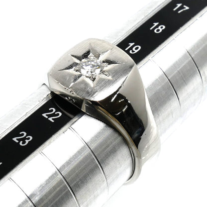 Pt900プラチナ リング・指輪 ダイヤモンド0.172ct 20.5号 14.1g メンズ【中古】【美品】