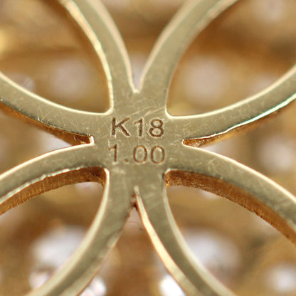 K18YG イエローゴールド ペンダントトップ ダイヤモンド1.00ct 2.9g レディース【中古】