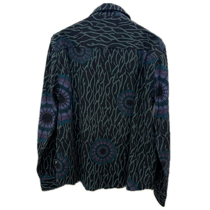 STUSSY ステューシー スパイダー ウェブ フランネル 長袖シャツ ブラック/マルチ M Spider Web Flannel メンズ【中古】
