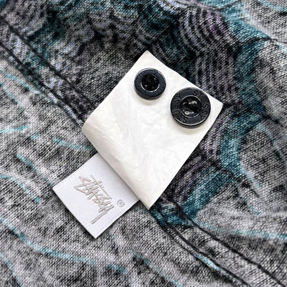 STUSSY ステューシー スパイダー ウェブ フランネル 長袖シャツ ブラック/マルチ M Spider Web Flannel メンズ【中古】