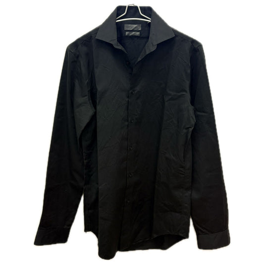 Calvin Klein インフィニティ ノン アイロン 長袖シャツ ブラック メンズ【中古】