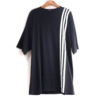 Yohji Yamamoto ヨウジヤマモト Y-3×Adidas 3-STRIPES TEE 半袖Ｔシャツ ブラック CY6974 16C001 
M/M メンズ【中古】