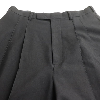 LAD MUSICIAN ラッドミュージシャン WOOL GABARDINE 2TUCK CROPPED WIDE SLACKS パンツ ワイドフレアパンツ ブラック 2119-557 42 メンズ【中古】