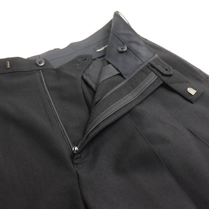 LAD MUSICIAN ラッドミュージシャン WOOL GABARDINE 2TUCK CROPPED WIDE SLACKS パンツ ワイドフレアパンツ ブラック 2119-557 42 メンズ【中古】