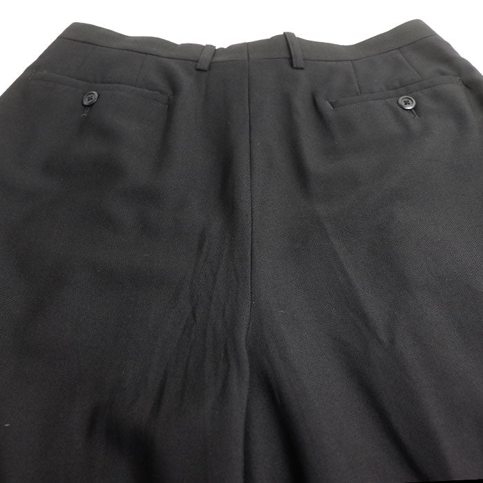 LAD MUSICIAN ラッドミュージシャン WOOL GABARDINE 2TUCK CROPPED WIDE SLACKS パンツ ワイドフレアパンツ ブラック 2119-557 42 メンズ【中古】