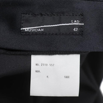 LAD MUSICIAN ラッドミュージシャン WOOL GABARDINE 2TUCK CROPPED WIDE SLACKS パンツ ワイドフレアパンツ ブラック 2119-557 42 メンズ【中古】
