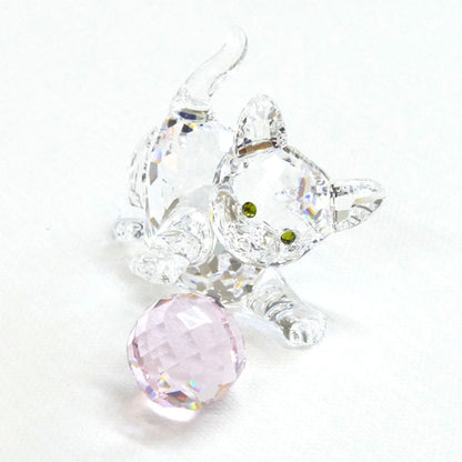 SWAROVSKI スワロフスキー 子ネコ(ピンクボール) オブジェ 631856【中古】【美品】