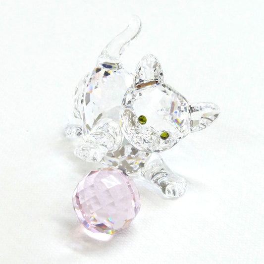 SWAROVSKI スワロフスキー 子ネコ(ピンクボール) オブジェ 631856【中古】【美品】