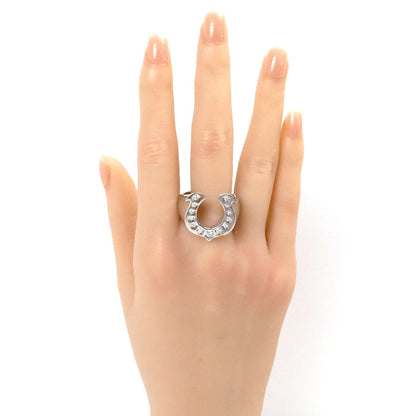 Pt950プラチナ ホースシュー 馬蹄 リング・指輪 ダイヤモンド0.20ct 25号 26.0g メンズ【中古】【美品】