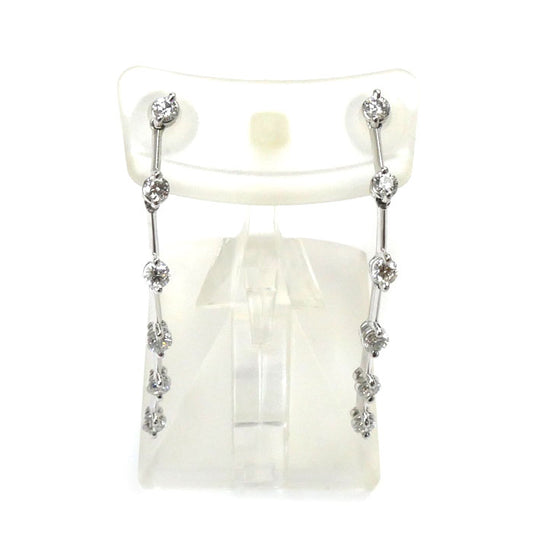 LINE ライン K18WG ホワイトゴールド ピアス ダイヤモンド0.55ct 2g レディース【中古】