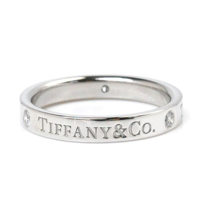TIFFANY&Co. ティファニー Pt950プラチナ フラット バンド 3Pダイヤ リング・指輪 60001881 ダイヤモンド 9号 4.5g レディース【中古】【美品】