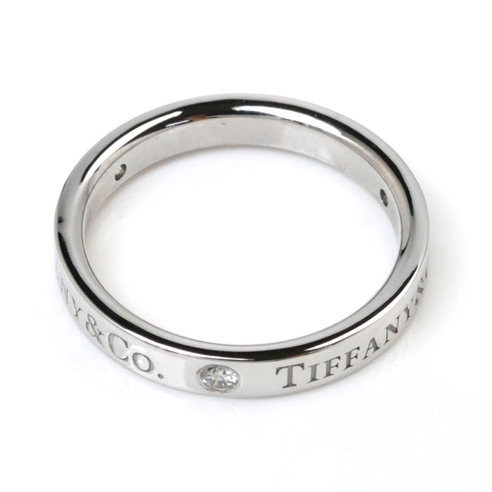 TIFFANY&Co. ティファニー Pt950プラチナ フラット バンド 3Pダイヤ リング・指輪 60001881 ダイヤモンド 9号 4.5g レディース【中古】【美品】