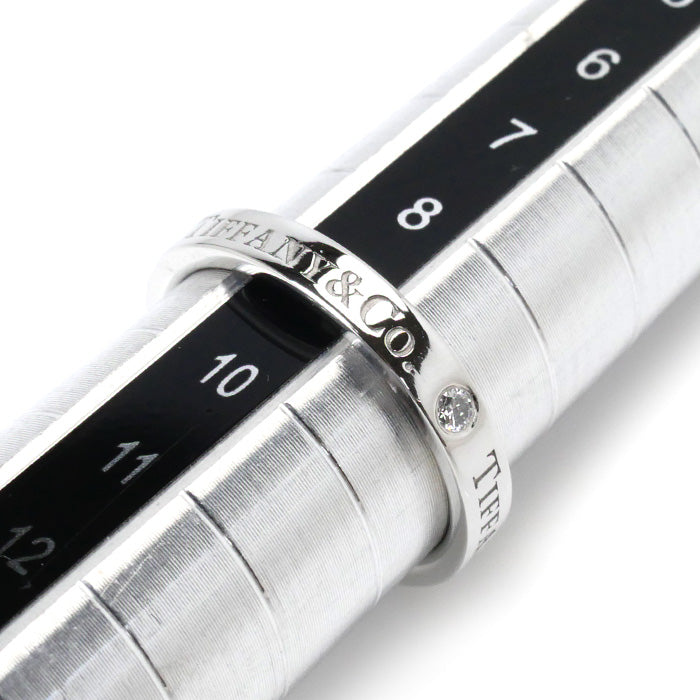 TIFFANY&Co. ティファニー Pt950プラチナ フラット バンド 3Pダイヤ リング・指輪 60001881 ダイヤモンド 9号 4.5g レディース【中古】【美品】