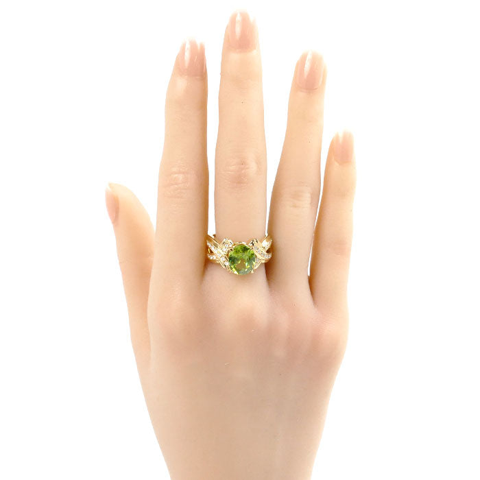 TASAKI タサキ K18YG イエローゴールド リング・指輪 スフェーン3.39ct ダイヤモンド0.22ct 15.5号 8.7g レディース【中古】