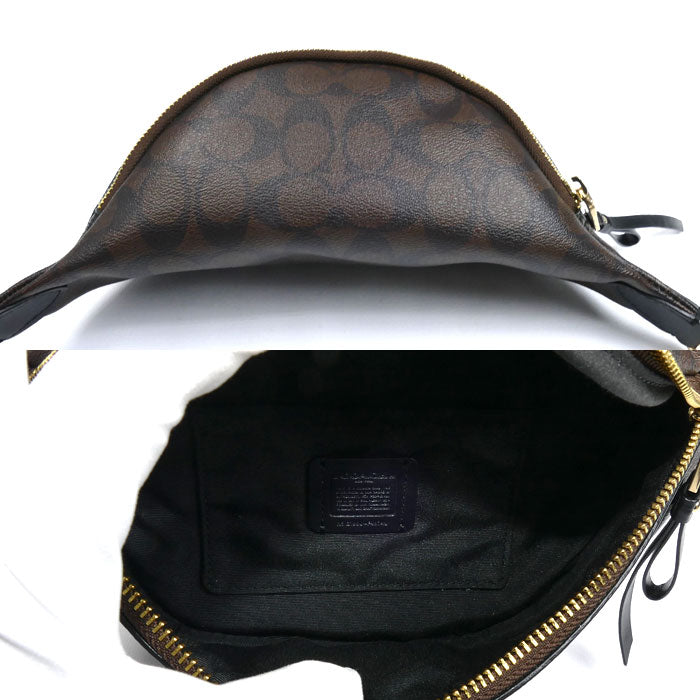 COACH コーチ シグネチャー ベルトバッグ ウエストバッグ ブラウン F48740 IMAA8 ユニセックス【中古】【美品】