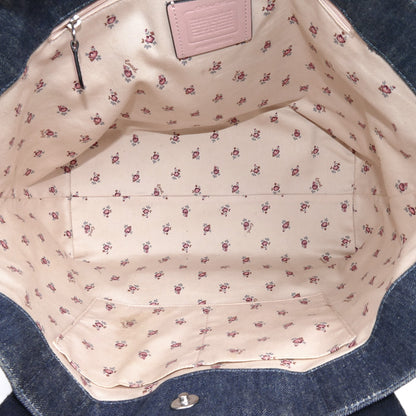 COACH コーチ ロゴ デニムトート トートバッグ ブルー F67415 レディース【中古】