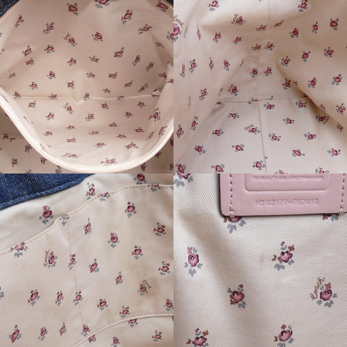 COACH コーチ ロゴ デニムトート トートバッグ ブルー F67415 レディース【中古】