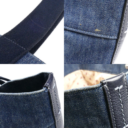 COACH コーチ ロゴ デニムトート トートバッグ ブルー F67415 レディース【中古】