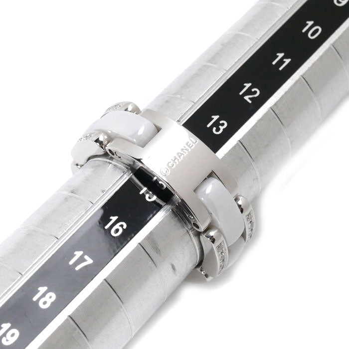 CHANEL シャネル K18WG ホワイトゴールド ホワイトセラミック ウルトラ コレクション ミディアム リング・指輪 J2643 ダイヤモンド 14.5号 55 10.7g レディース【中古】【美品】