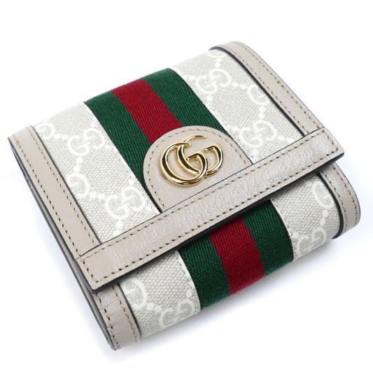 GUCCI グッチ オフィディア GG カードケース ウォレット 二つ折り財布 ベージュ ホワイト 598662 UULAG 9682 レディース【中古】【美品】