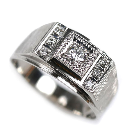 Pt900プラチナ リング・指輪 ダイヤモンド0.28ct 20号 11.1g メンズ【中古】