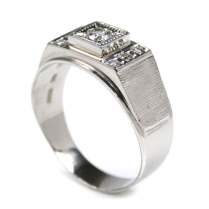 Pt900プラチナ リング・指輪 ダイヤモンド0.28ct 20号 11.1g メンズ【中古】