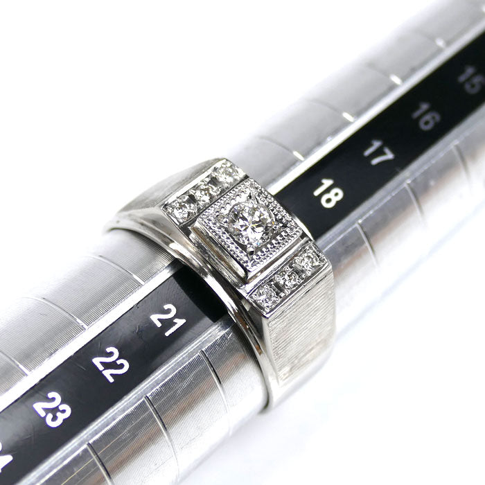 Pt900プラチナ リング・指輪 ダイヤモンド0.28ct 20号 11.1g メンズ【中古】