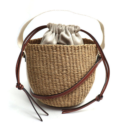 Chloe クロエ WOODY スモールバスケット 2Wayショルダーバッグ ホワイト CHC22SS381G55101 レディース【中古】【極美品】