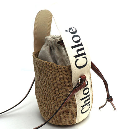 Chloe クロエ WOODY スモールバスケット 2Wayショルダーバッグ ホワイト CHC22SS381G55101 レディース【中古】【極美品】