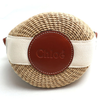 Chloe クロエ WOODY スモールバスケット 2Wayショルダーバッグ ホワイト CHC22SS381G55101 レディース【中古】【極美品】