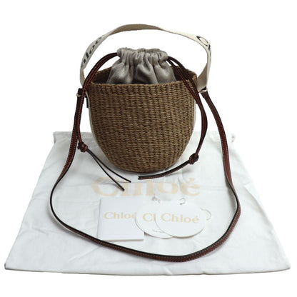 Chloe クロエ WOODY スモールバスケット 2Wayショルダーバッグ ホワイト CHC22SS381G55101 レディース【中古】【極美品】