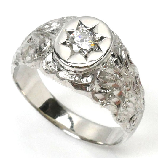 Pt900プラチナ リング・指輪 ダイヤモンド0.3ct 20号 13.9g メンズ【中古】【美品】